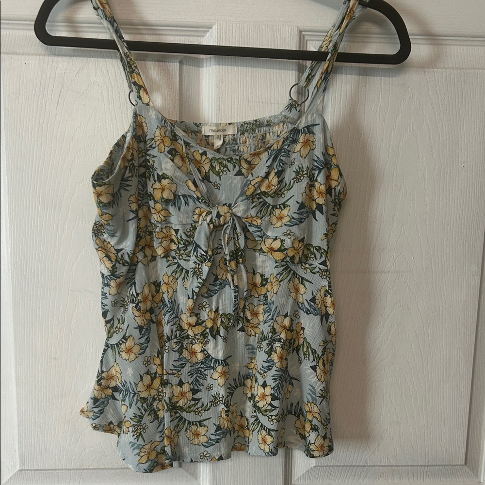 Maurices Floral Camisole in Blue and Yellow